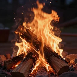 full close up of campfire in the night with warm nuance, stylized, artgerm, artstation, hd, cgsociety, cgi, realistic, dramatic, cinematic, artistic, trending, detailed