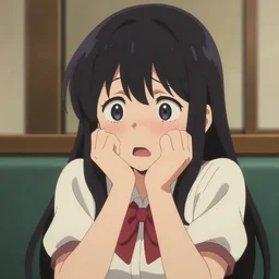emiru being scared, 4 k image, highly detailed
