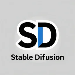 a logo for SD with two letters and also reading Stable Diffusion