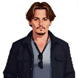 johnny depp, pixel art