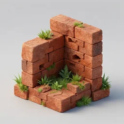stylized overgrown bricks - substance 3 d designer