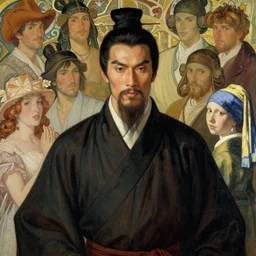 full character of a handsome ancient chinese man with beard, painting by masago kimiya, gaston bussiere, katsuya terada, nc wyeth, greg rutkowski, craig mullins, vermeer, frank frazetta, mucha, tom of finland, trending on artstation, jeffery catherine jones