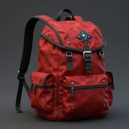 red backpack, in the style of World of Warcraft