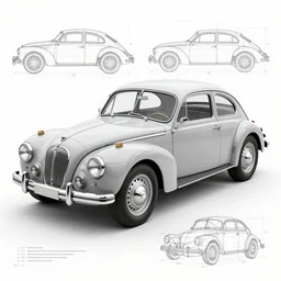 blueprints of an ancient car