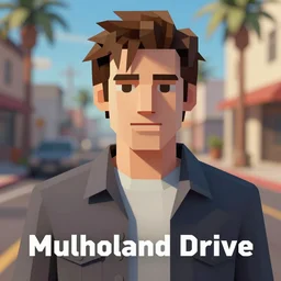 Mulholland Drive by David Lynch as a PS1 first person video game, low poly