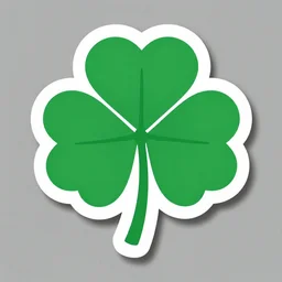 die cut sticker of four leaf clover in the style of a no parking sign