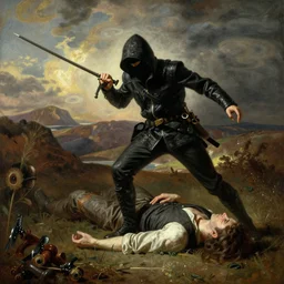 assassin striking its victim by bouguereau