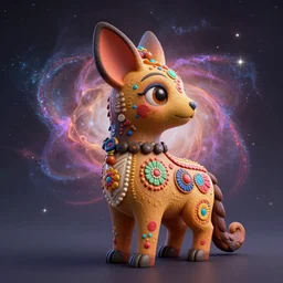 Alebrijes” Full body side portrait, 3-D 8k , digital art, Mexican folk art, cute single animal, contrasting light nebula background, Hyperdetailed, Martin Sandiego, Julia Fuentes, Adi Granov