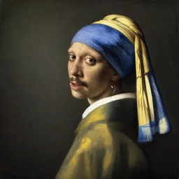 a portrait painting of Snoop Dogg, by Vermeer