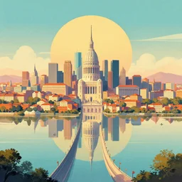 the grand city, landscape art by donato giancola and greg rutkowski, vintage retro, digital art, trending on artstation, symmetry!!