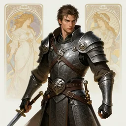 a warrior, fighter, male, d & d, fantasy, intricate, elegant, highly detailed, digital painting, artstation, concept art, wallpaper, smooth, sharp focus, illustration, art by artgerm and greg rutkowski and alphonse mucha
