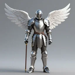 a warrior in armor with wings behind his back and holding a sword, spirit fantasy concept art ， art by charlie bowater, trending on artstation.