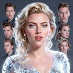 a fancy portrait of a crystalized Scarlett Johansson by Greg Rutkowski, Sung Choi, Mitchell Mohrhauser, Maciej Kuciara, Johnson Ting, Maxim Verehin, Peter Konig, final fantasy , mythical, 8k photorealistic, cinematic lighting, HD, high details, atmospheric,