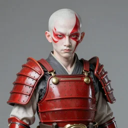 albino maiko wearing an armor war paint, award winning photograph, 4 k, red and white neon, concept art, intricate details, highly professionally detailed, cgsociety, highly detailed -