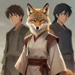beautiful portrait of a female anthro coyote wearing jedi robes. character design by charlie bowater, ross tran, artgerm, and makoto shinkai, detailed, soft lighting, rendered in octane