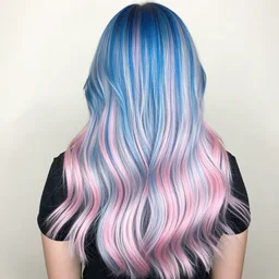 trending blue - pink - white hair photo on pinterest, long hair, full frame of hair,