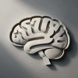 abstract brain made of simple shapes