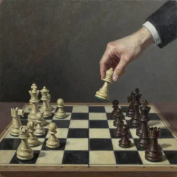 surreal chess, oil on canvas