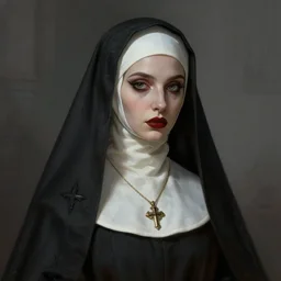gothic byzantine nun, dark fantasy, portrait, highly detailed, digital painting, trending on artstation, concept art, sharp focus, illustration, art by artgerm and greg rutkowski and magali villeneuve