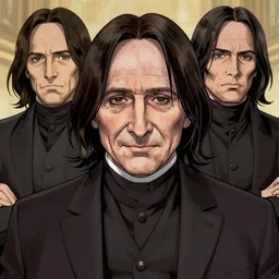 a portrait of mr. bean as severus snape by becky cloonan