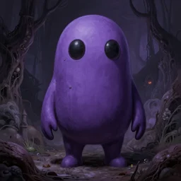 giant purple amogus, matte painting, eldritch horror, by Zdzislaw Beksinski