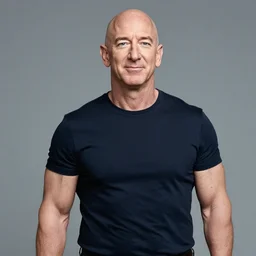 jeff bezos as a very muscular man