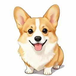 manga drawing of a cute smiling corgi, drawn by junji ito, detailed, terrifying, horror, dark