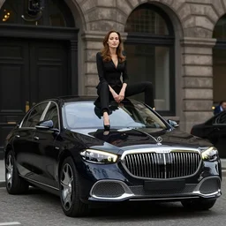 angelina jolie sits on the roof of the new maybach 1 9 0 0 ’ s photo