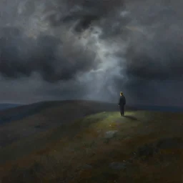 oil painting, highly detailed, go over the hills to find the light. dark, dreamy smoke, by eytan zana, by piotr jabłonski, by greg rutkowski