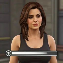 A GTA 5 game loading screen featuring Monica Belluci
