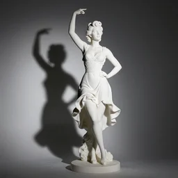 pinup statue made from white