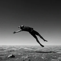 human loosing his soul in the empty space