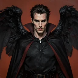 a detailed matte portrait of an jensen ackles dressed as the vampire angel from buffy the vampire slayer, masterpiece, 8 k, art by donato giancola and greg rutkowski and wayne barlow and zdzisław beksinski