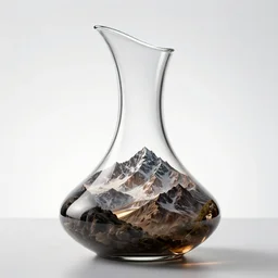 futuristic decanter, high detail macro photography, isolated on a pure white background, centered, entire object in frame, sharp focus, soft studio lighting