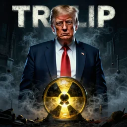 donald trump as a mad scientist, crime drama movie poster art, volumetric lighting, artstation, smoke, noir, nuclear radioactive, tom whalen