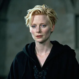 film still of tilda swinton as lord voldemort in harry potter, 4 k