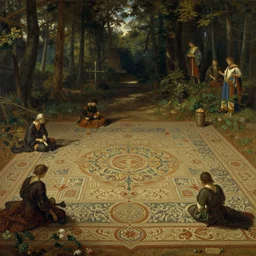 forrest floor, by ivan shishkin, by asaf hanuka, coherent, artwork, favolaschia - calocera, elegant, ornate, super detailed, ancient ritual