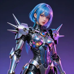 a highly detailed portrait of a kpop idol mecha lady in spiked cyberpunk bioarmor trending on artstation by yoshitake amano, holographic undertones, octane rendered, highly saturated colors, futuristic, 2 k aesthetic, dramatic lighting, 4 k