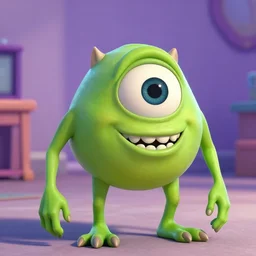 mike wazowski with sully's face 3 d render photorealistic uhd