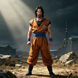 a still of Keanu Reeves in Dragon Ball Z,