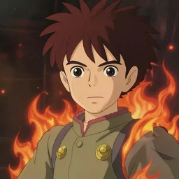 a still from a studio ghibli movie about guy fiery