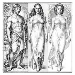 engraving full body portrait of natalie portman and scarlet johansson, by albrecht durer, jean delville, alphonse mucha, jan van eyck, da vinci