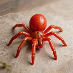 a spider made of tomatoes