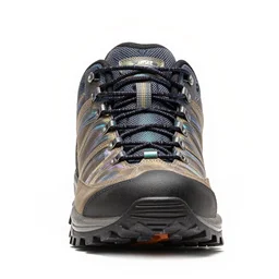 iridescent hiking boots, high detail macro photography, isolated on a pure white background, centered, entire object in frame, sharp focus, soft studio lighting