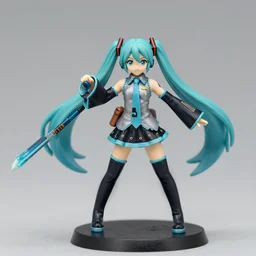 a highly detailed Warhammer 40k miniature of Hatsune Miku, Forge World Resin, award-winning close-up photo