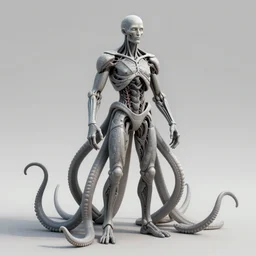man standing, good anatomy, archwizzard with tentacles, digital art, concept art, simulation, structure, fine