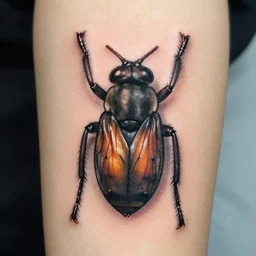 hyper realistic insect tattoo,