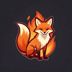 a vector logo of a burning fox