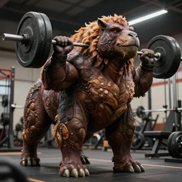 walrus lifting weights in the gym, realistic 4 k octane beautifully detailed render, 4 k post - processing, highly detailed, intricate complexity, epic composition, magical atmosphere, cinematic lighting, masterpiece, ultra hd