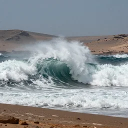 a large tsunami wave on the martian surface